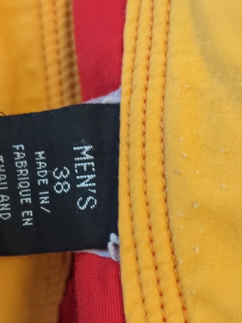 Patagonia Red Board Shorts with Yellow Drawcord